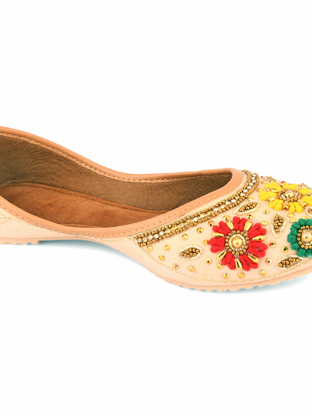Desi Colour Women Indian Ethnic Footwear-Gold Multicolour