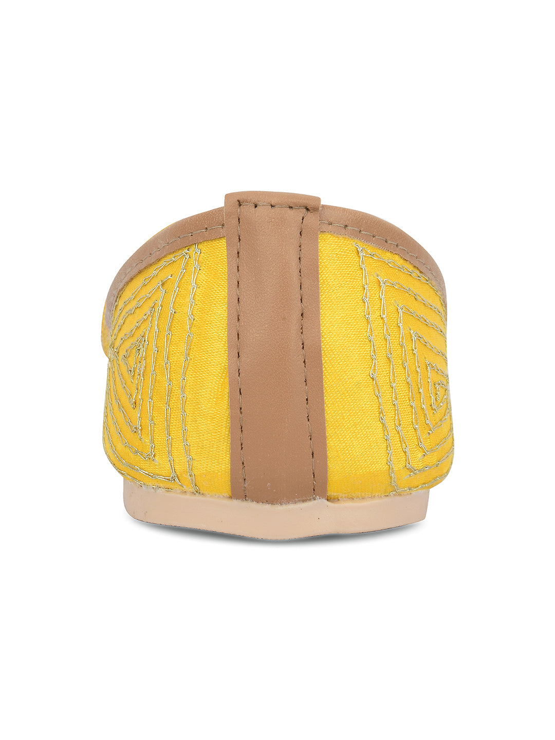 Desi Colour Women Indian Ethnic Footwear-Mirror Art- Yellow
