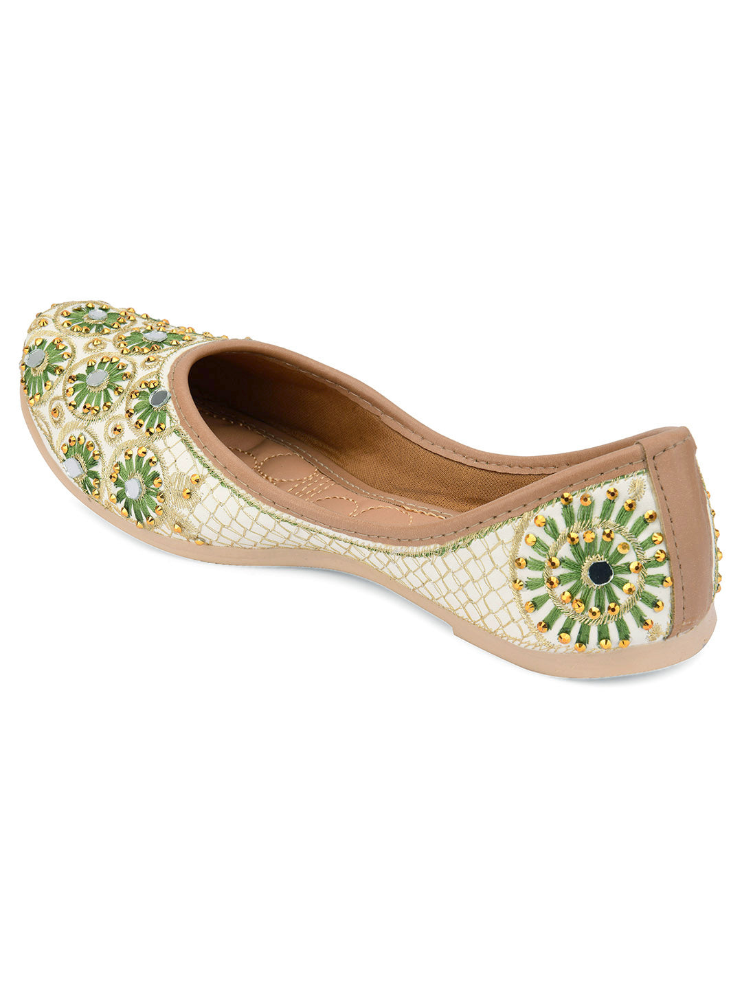 Desi Colour Women Indian Ethnic Footwear-Mini Dabka-Mirror Jarkan 4