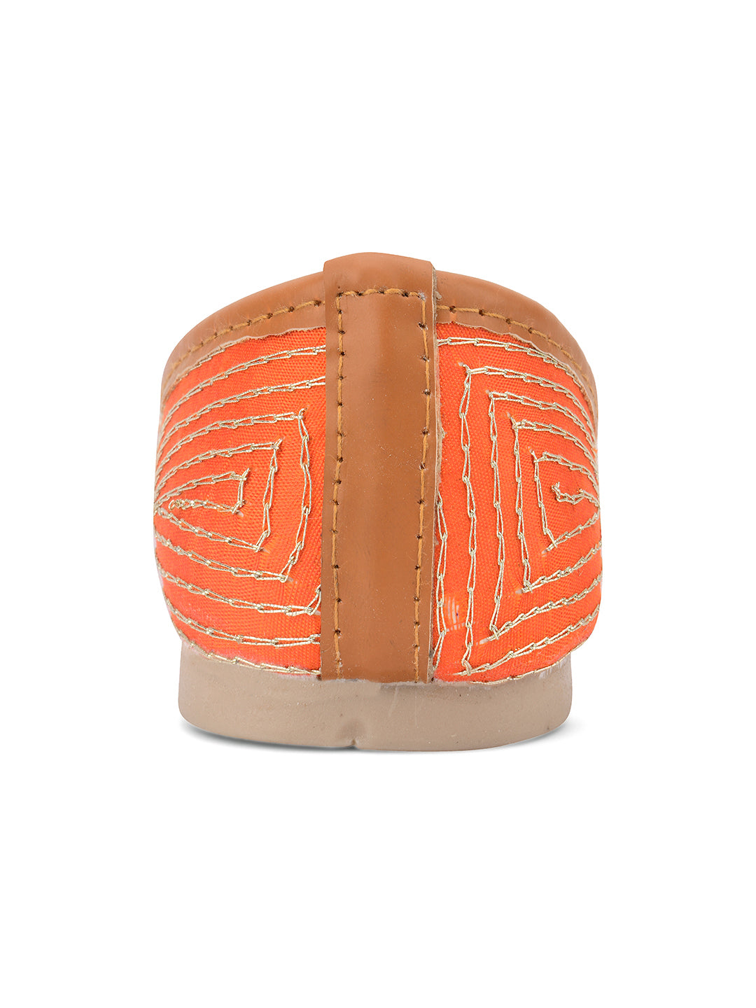 Desi Colour Women Indian Ethnic Footwear-Orange Copper Drop