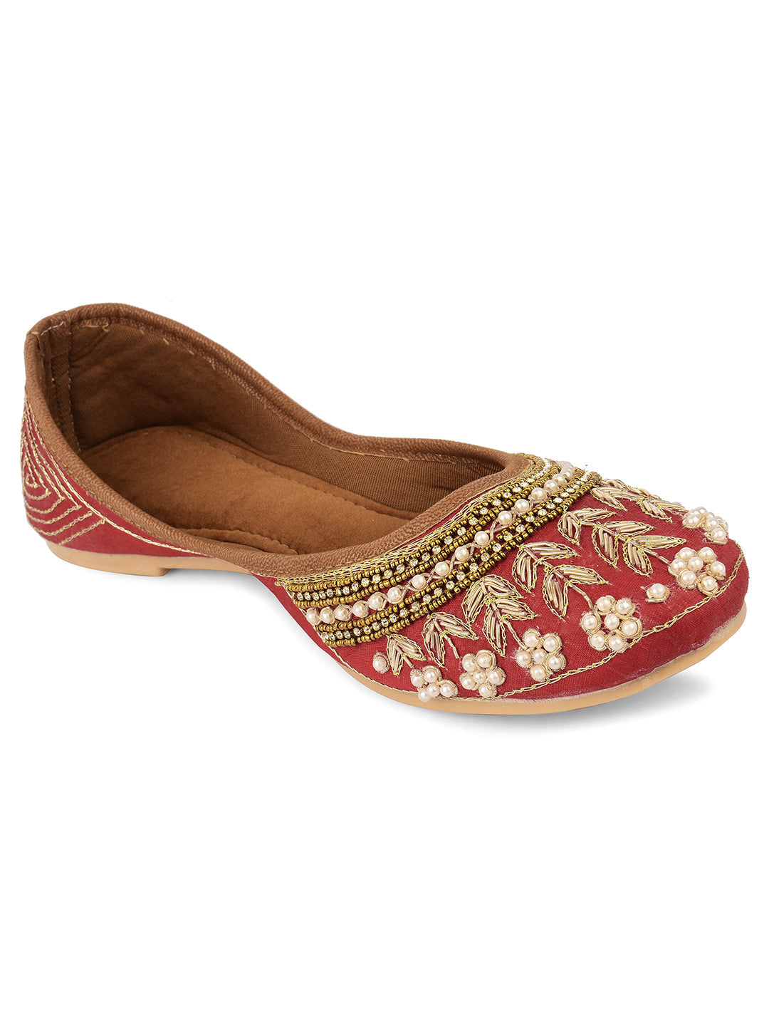 Desi Colour Women Indian Ethnic Footwear-Party Collection - Red