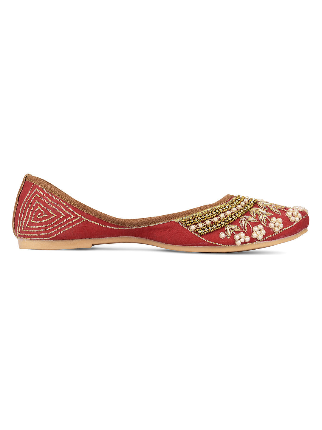 Desi Colour Women Indian Ethnic Footwear-Party Collection - Red
