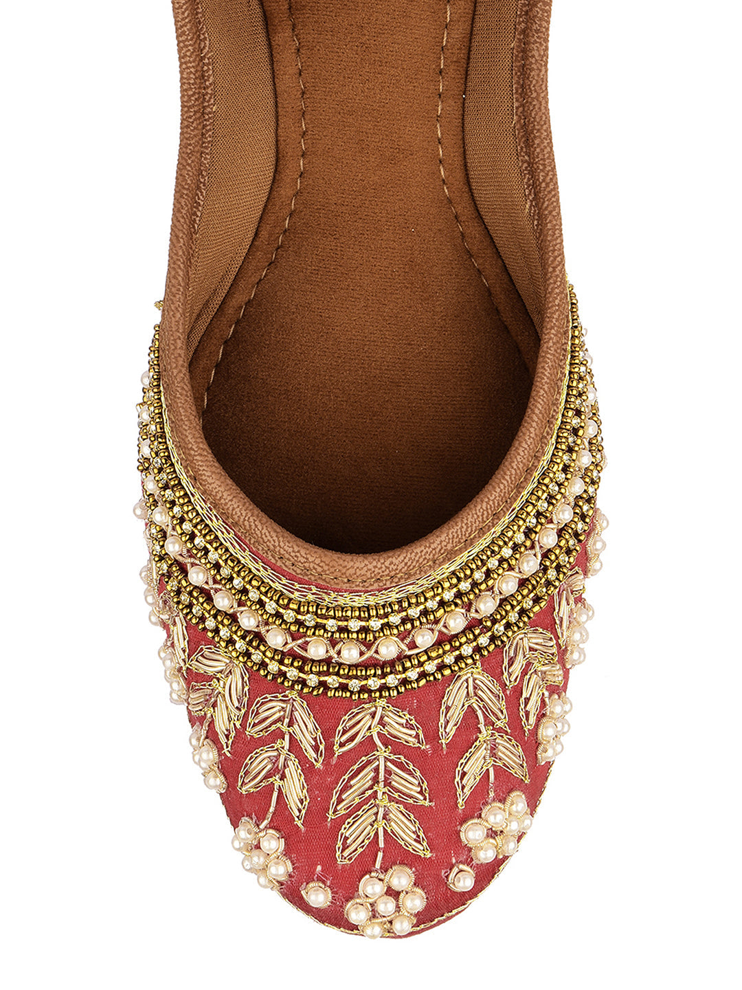 Desi Colour Women Indian Ethnic Footwear-Party Collection - Red