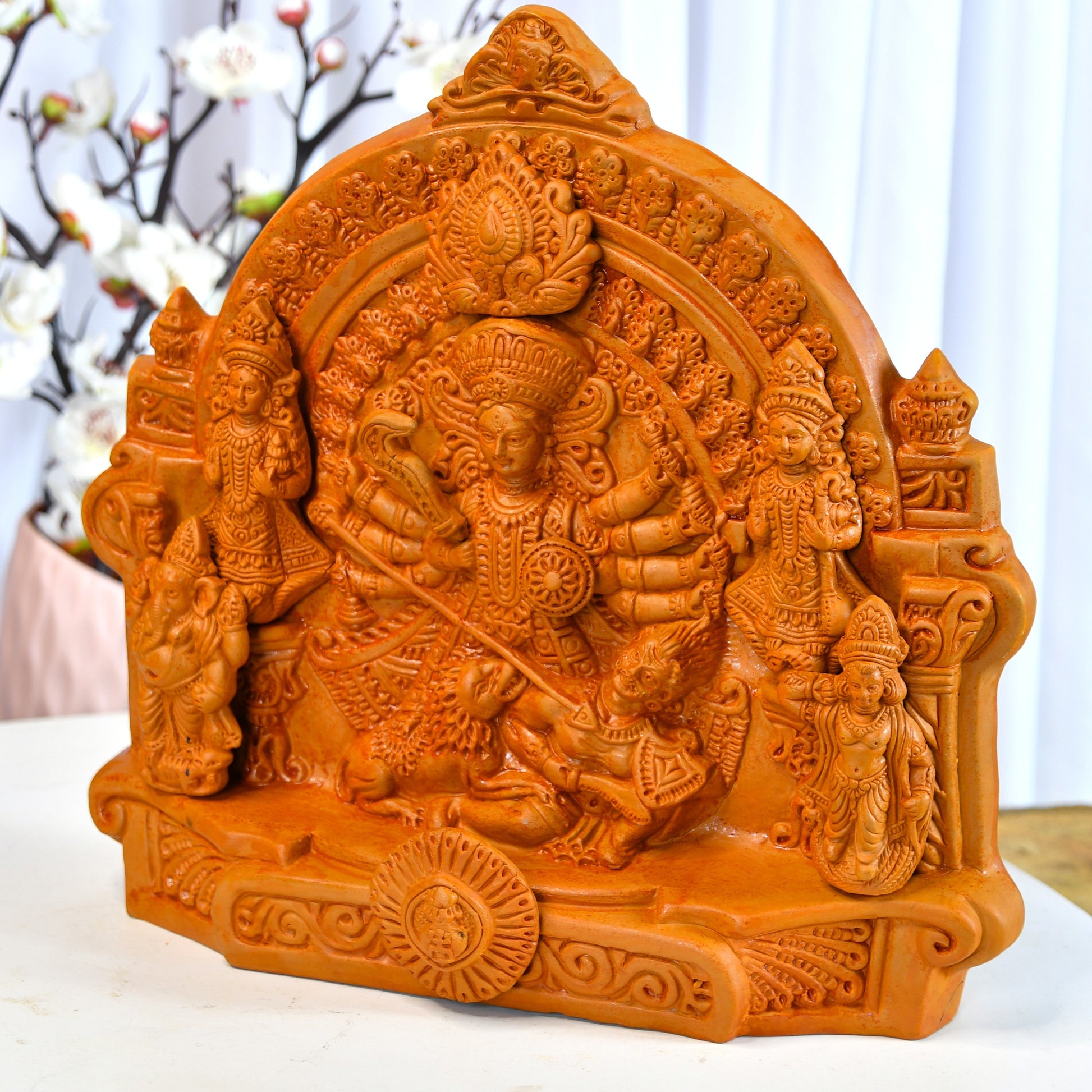 Sowpeace Premium Large Terracotta Durga Tabletop Decor