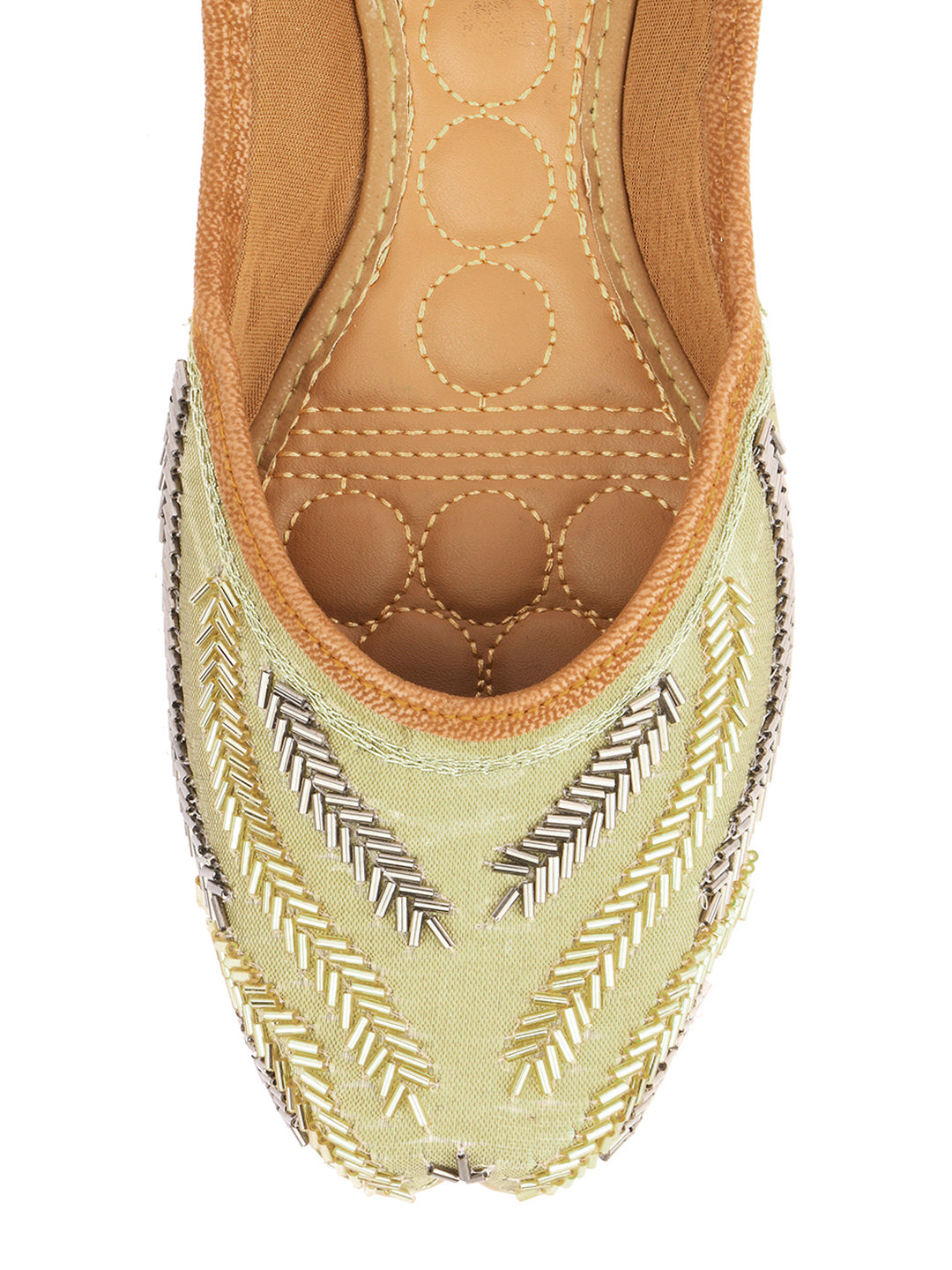 Desi Colour Women Indian Ethnic Footwear-Gold Lines