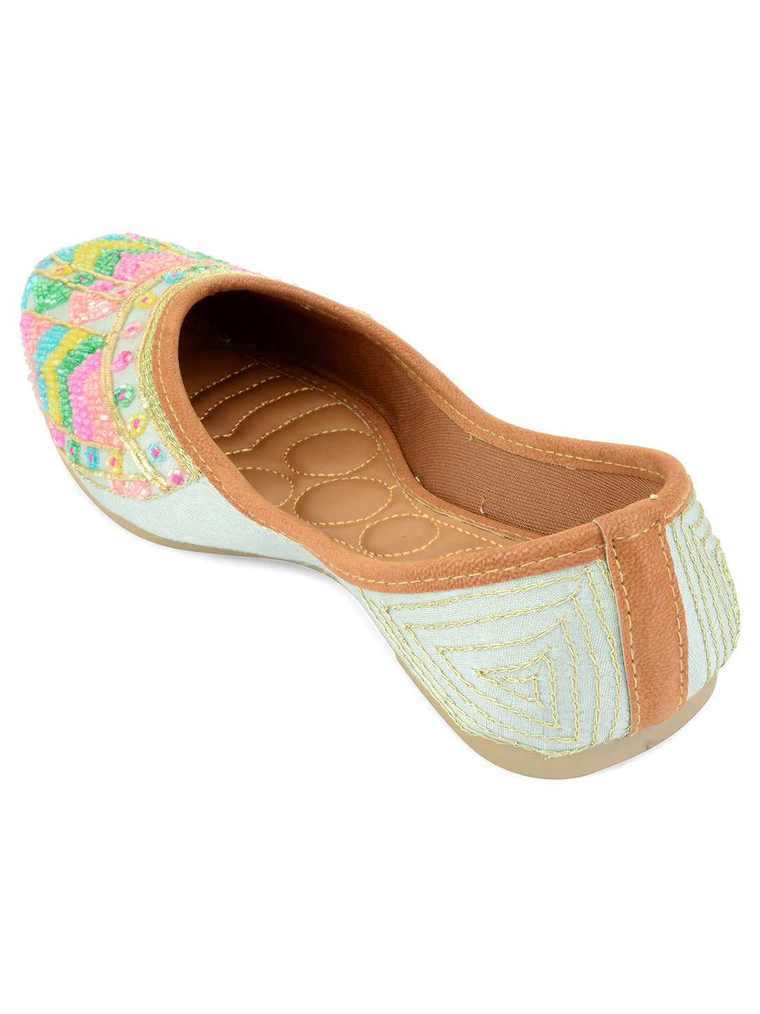 Desi Colour Women Indian Ethnic Footwear-Grey Multicolour