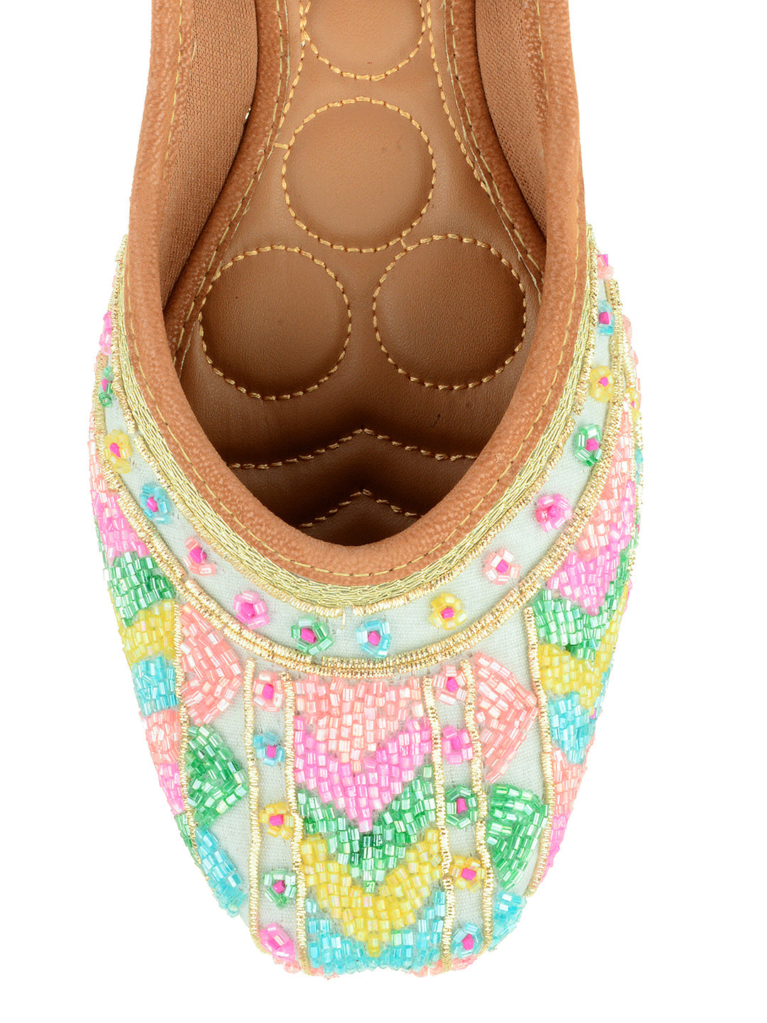 Desi Colour Women Indian Ethnic Footwear-Grey Multicolour