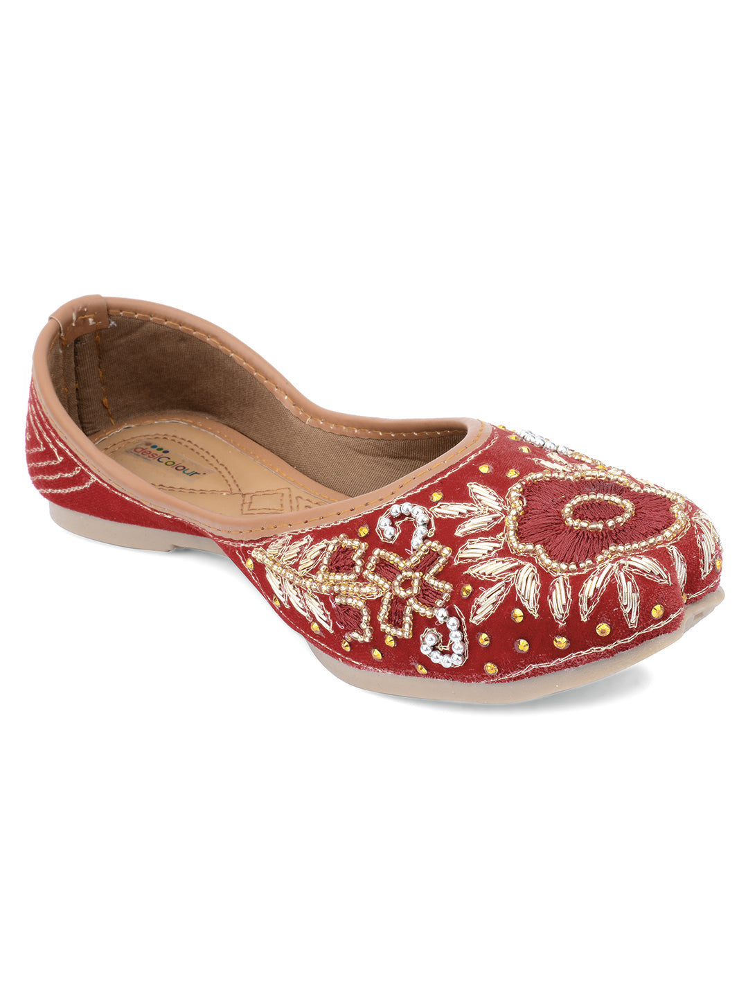 Desi Colour Women Indian Ethnic Footwear-Velvet Wedding-5