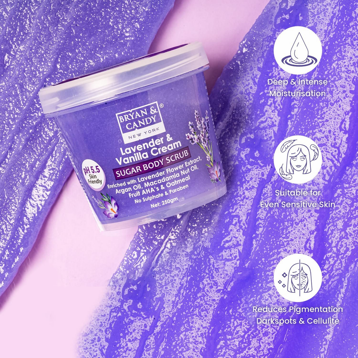 Bryan & Candy Lavender & Vanilla Cream Sugar Body Scrub  Grab2Buy Bryan & Candy Grab2Buy