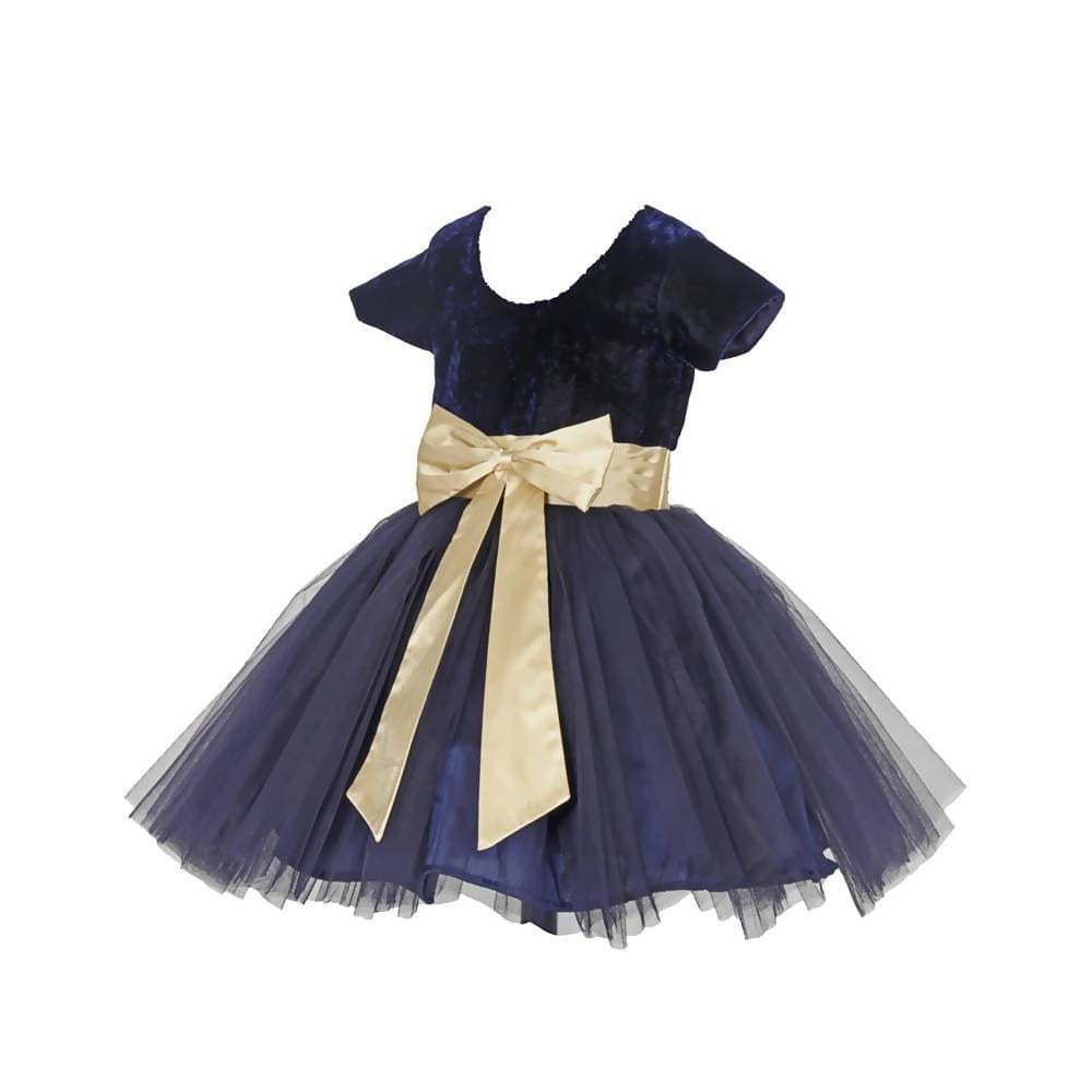 Asmaani Baby Girl's Blue Color Satin Midi Length Frock (AS-DRESS_22010) - Grab2buy