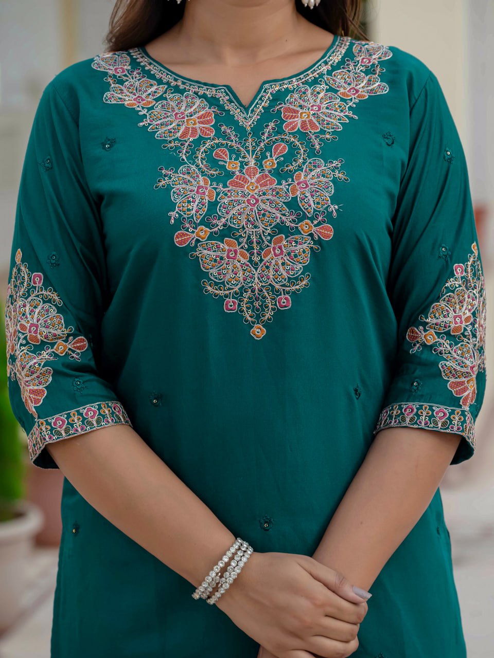 Lehenga Mart Designer Ready To Wear Kurta Pant With Dupatta For Women-Bottle Green
