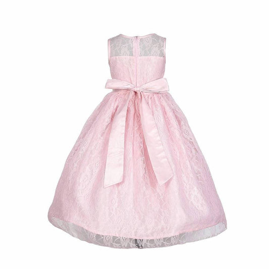 Asmaani Baby Girl's Pink Colour Satin A-Line Maxi Full Length Dress (AS-DRESS_22165) - Grab2buy