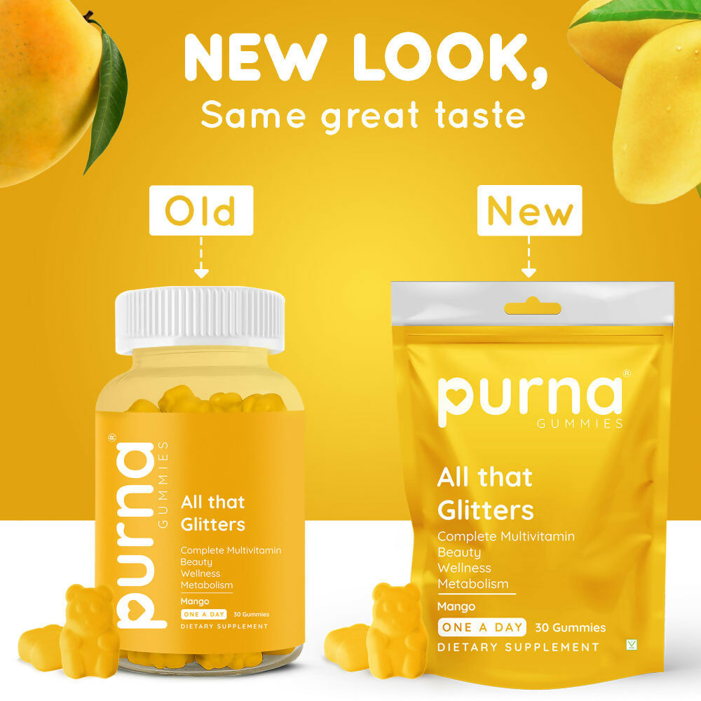 Purna Gummies Multivitamin Mango Gummies with Vitamins & Minerals 