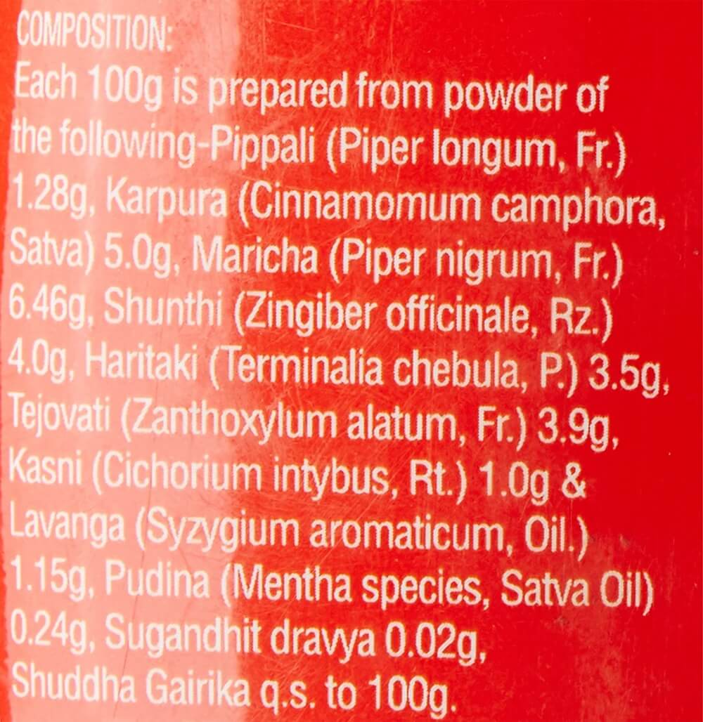 Dabur Lal Dant Manjan Tooth Powder Ingredients