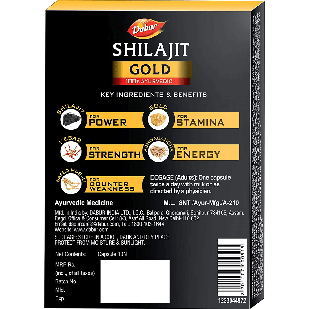 Dabur SJ Gold | Premium Ayurvedic Supplement for Men's Strength, Stamina & Vitality 