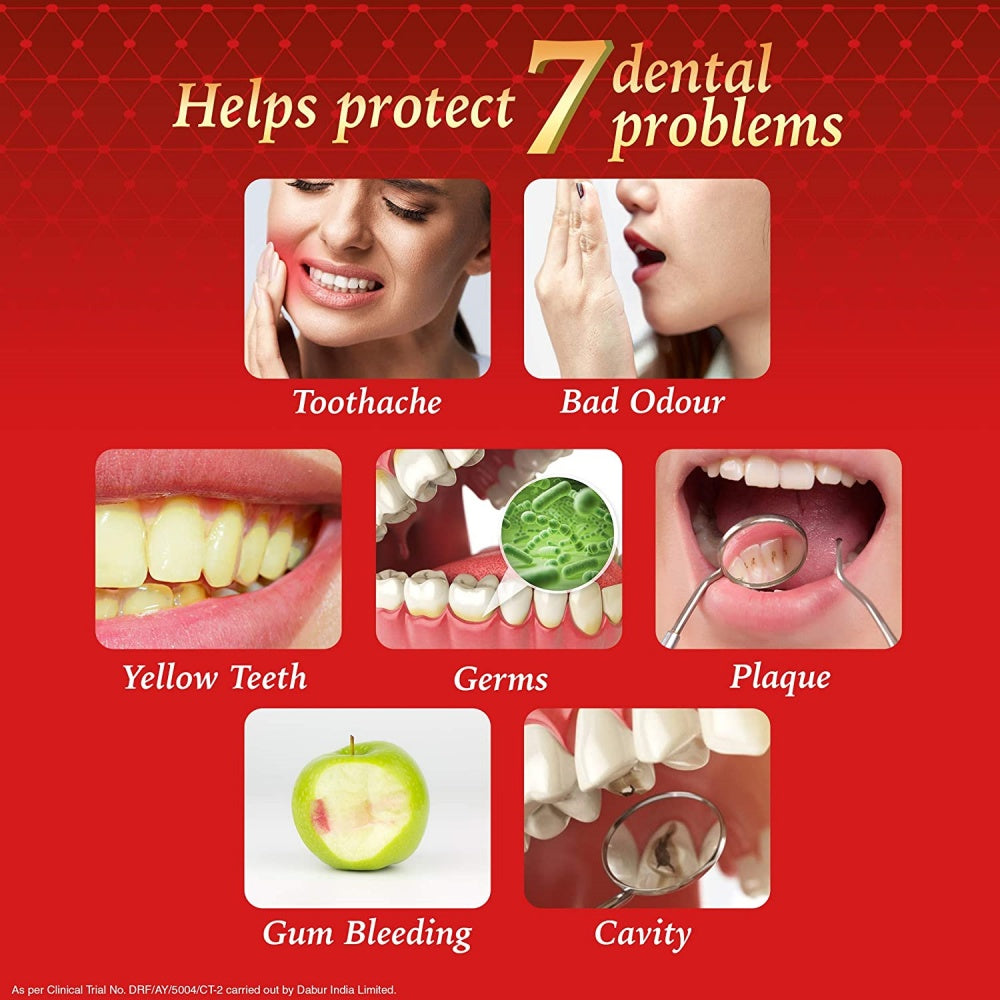 Dabur Red Toothpaste | Ayurvedic Herbal Toothpaste with 13 Active Herbs for Complete Oral Care 