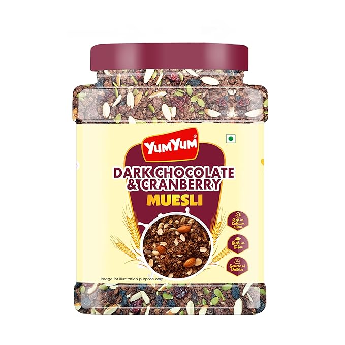 Yum Yum Dark Chocolate & Cranberry Muesli Jar  Grab2Buy Yum Yum Grab2Buy