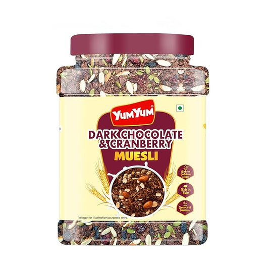 Yum Yum Dark Chocolate & Cranberry Muesli Jar  Grab2Buy Yum Yum Grab2Buy