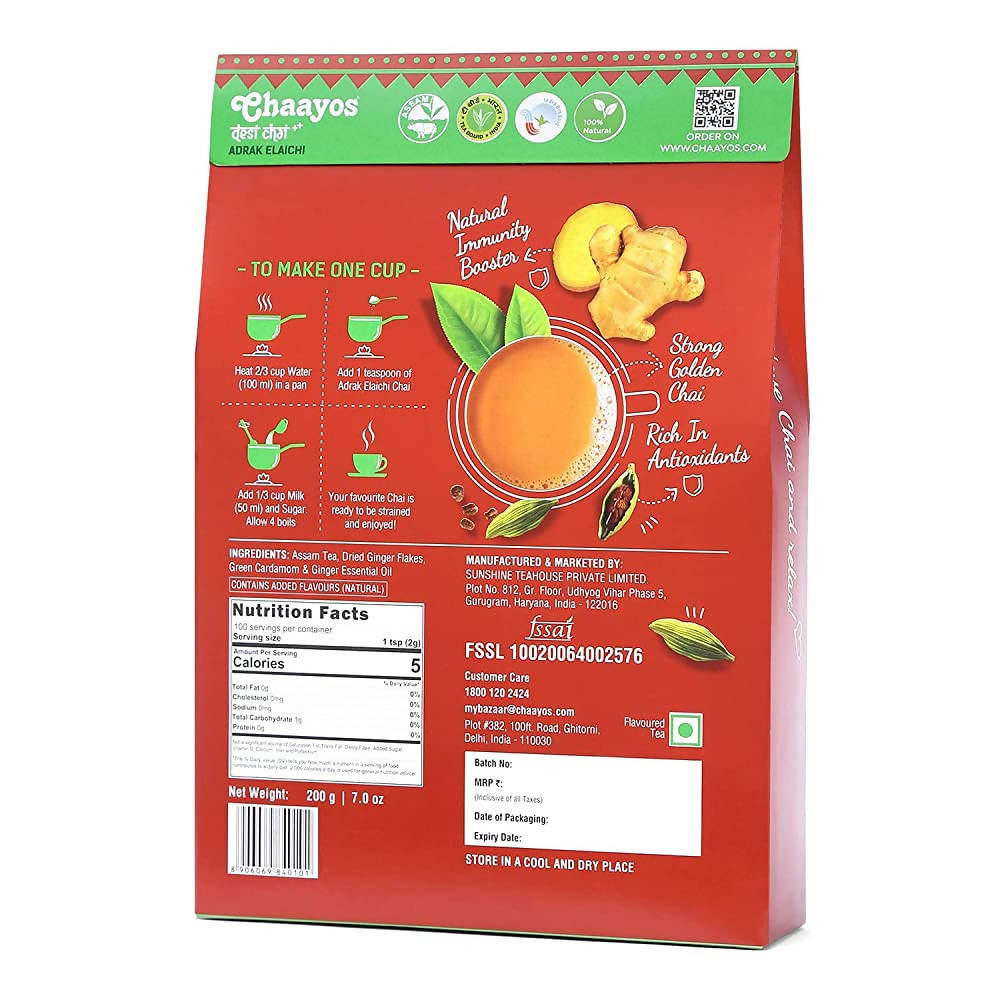 Chaayos Adrak Elaichi Tea Powder (Ginger & Cardamom)  Grab2Buy Chaayos Grab2Buy