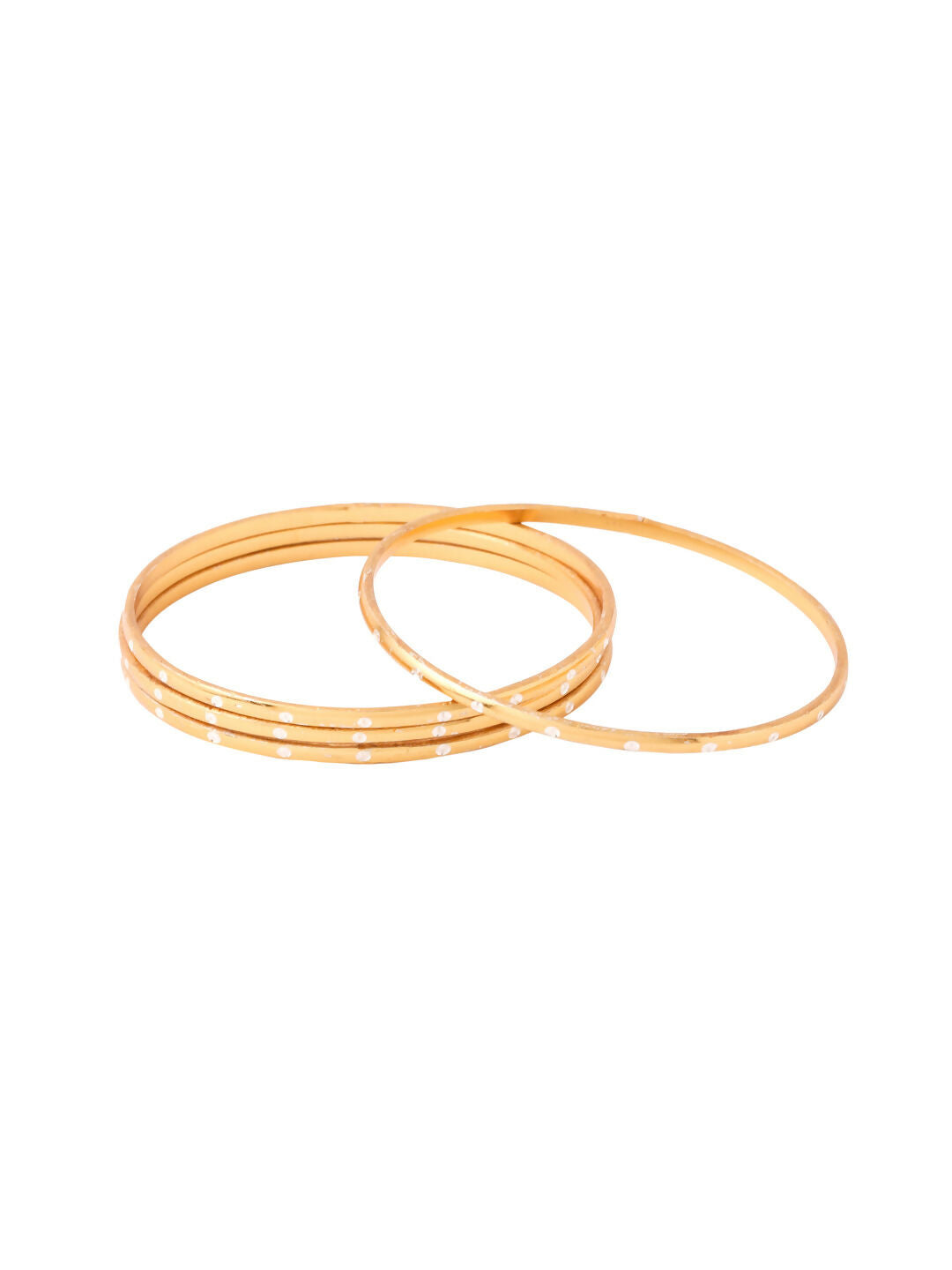 NVR Women's Set of 4 Gold-Polished Traditional Bangles