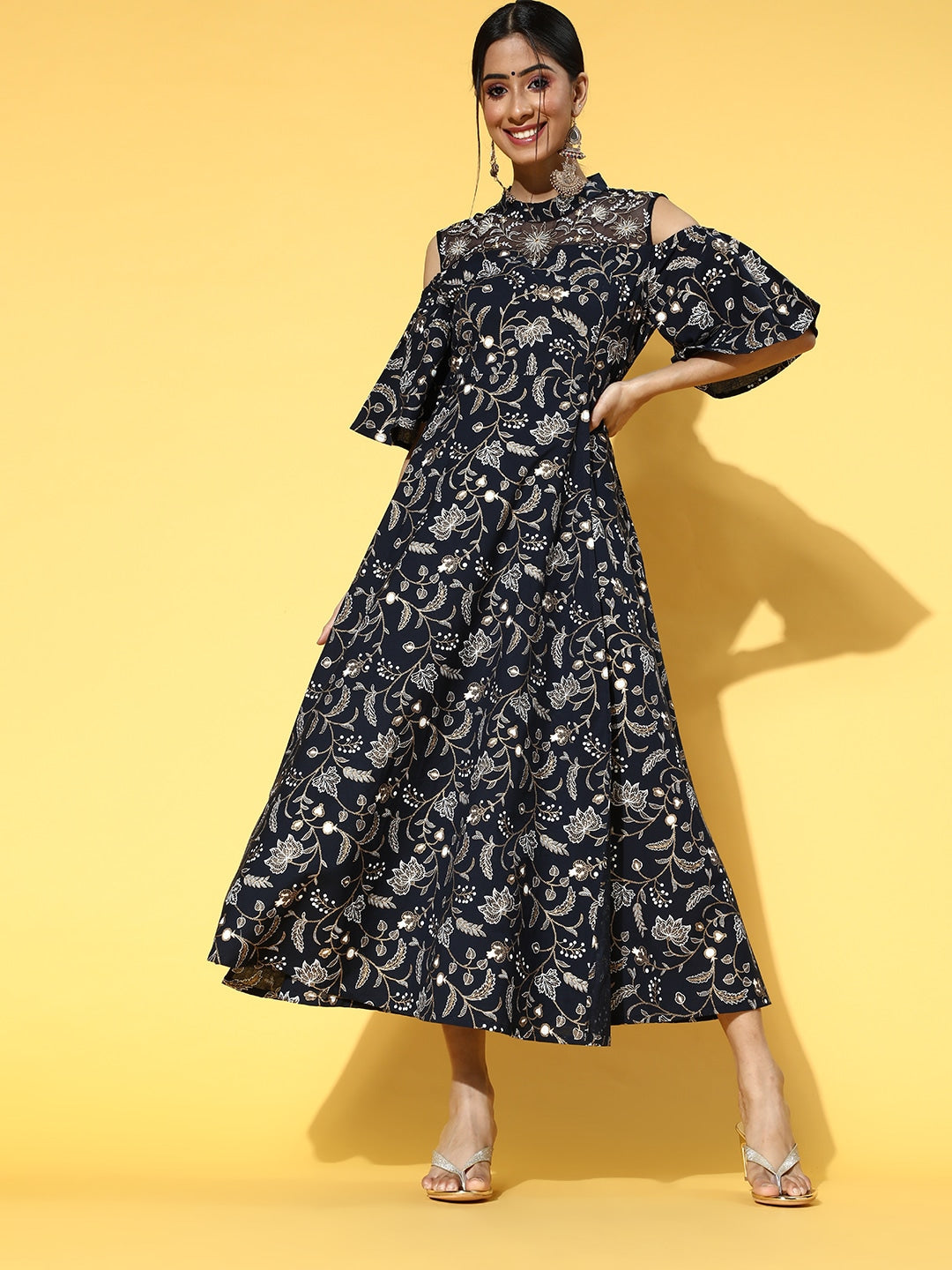 Yufta Deep Navy Blue Dress  Grab2Buy Yufta Grab2Buy