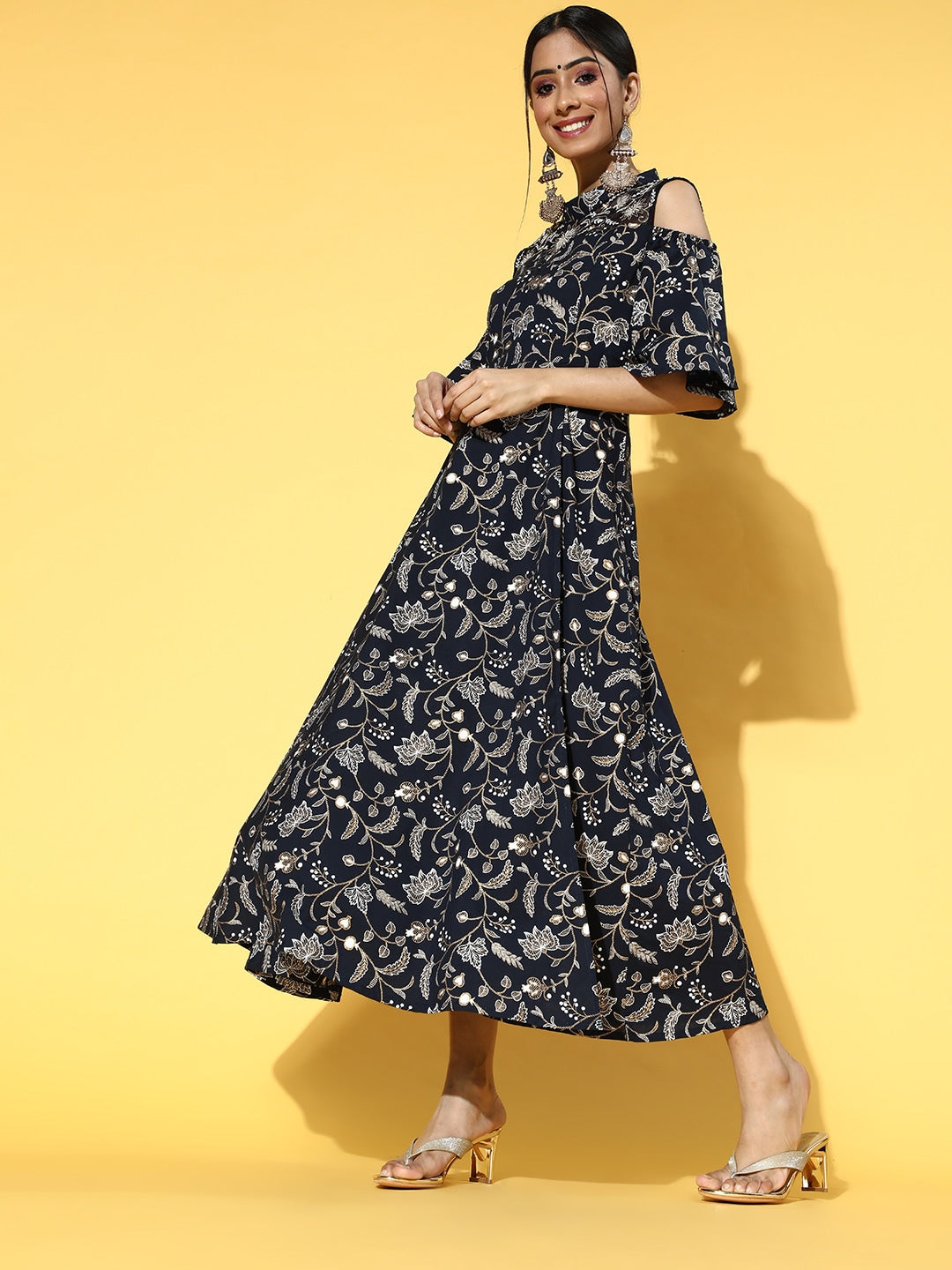 Yufta Deep Navy Blue Dress  Grab2Buy Yufta Grab2Buy