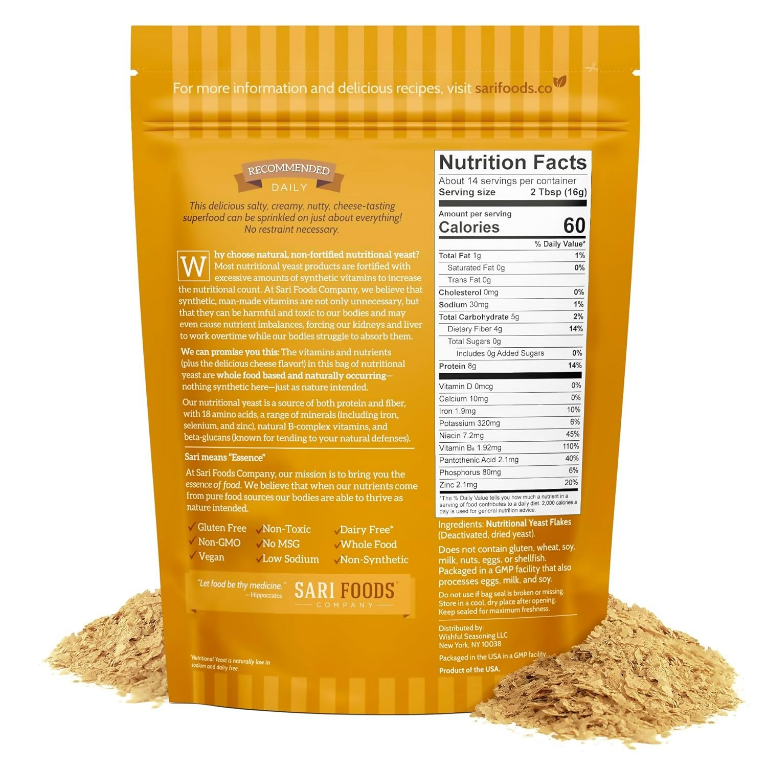 Sari Foods Non Fortified Nutritional Yeast Flakes 