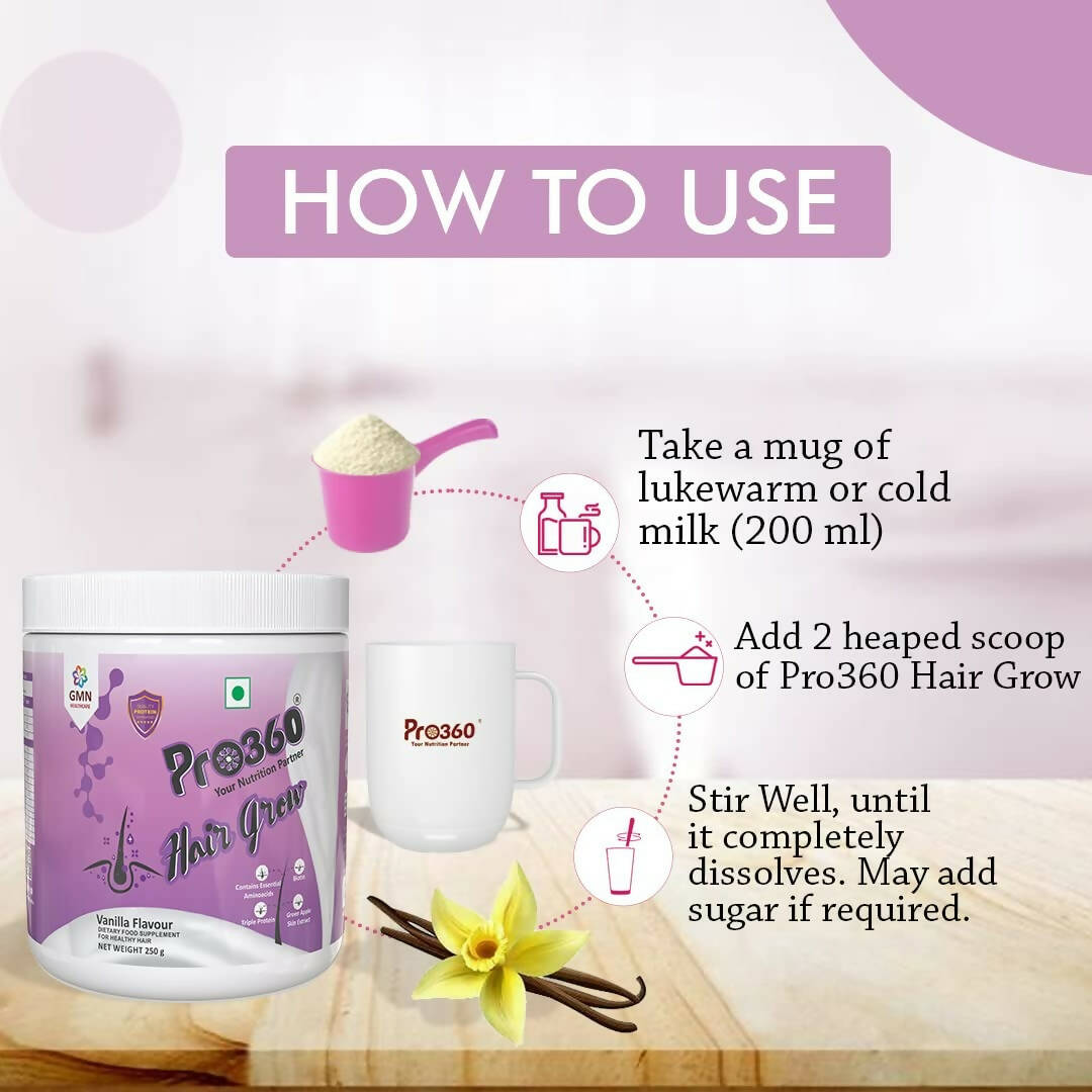 Pro360 Hair Grow Protein Powder for Healthy Hair Growth 