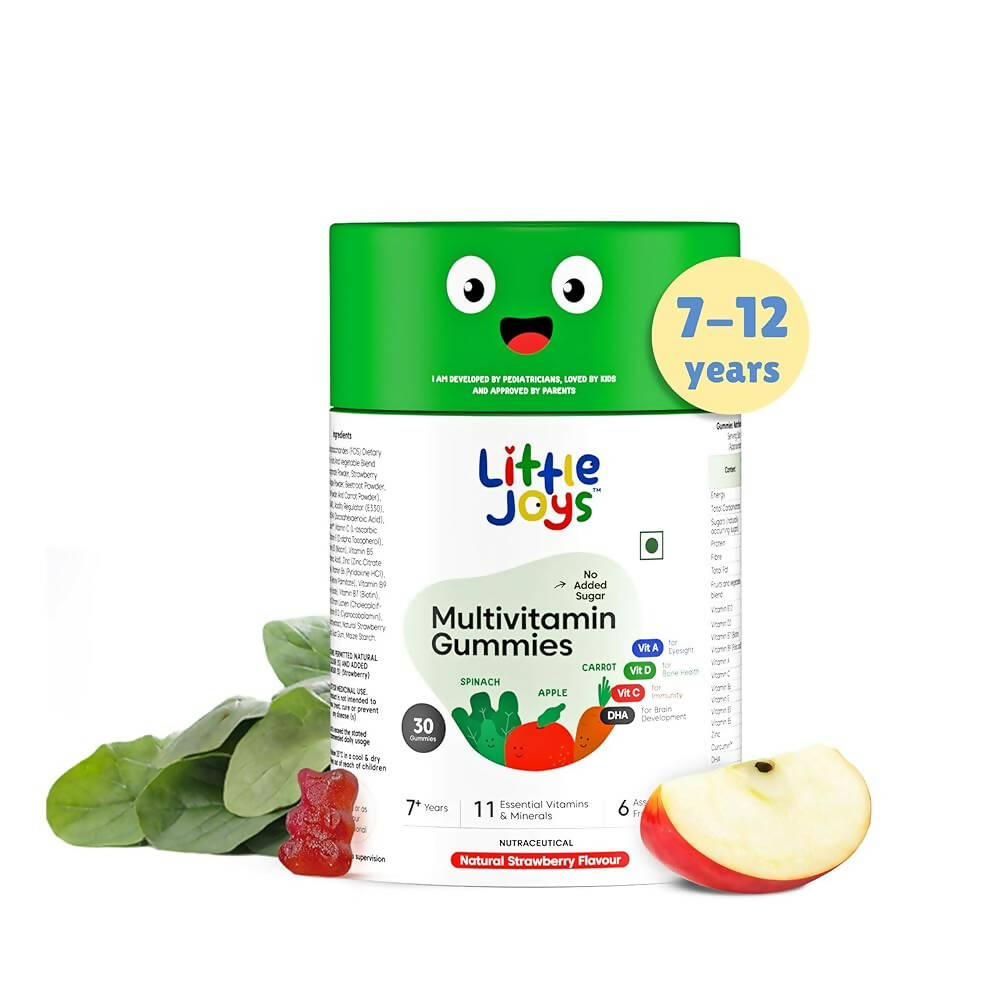 Little Joys Multivitamin Gummies for Kids (7-12 yrs) - No Sugar Added|Strawberry Flavor 