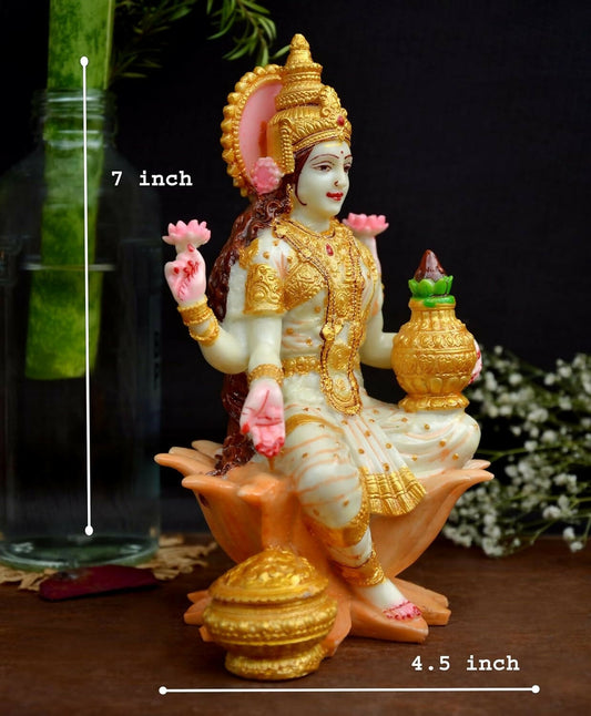Shri balaji craft Marble Lakshmi Ji Sculpture for Pooja Room - Grab2buy