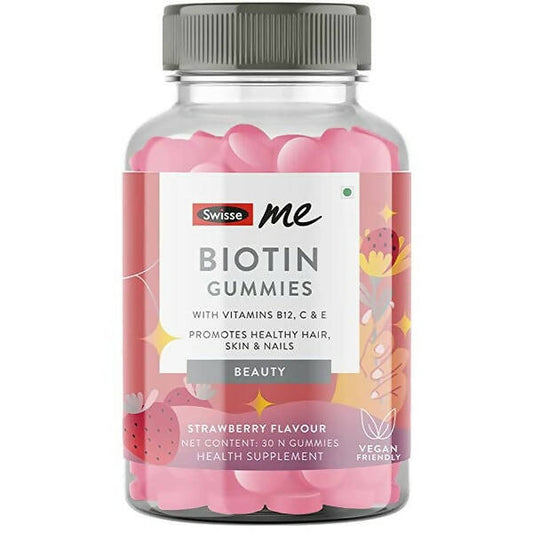 Swisseme Biotin Gummies With Vitamin B12, C & E For Healthy Hair & Nails - Grab2buy