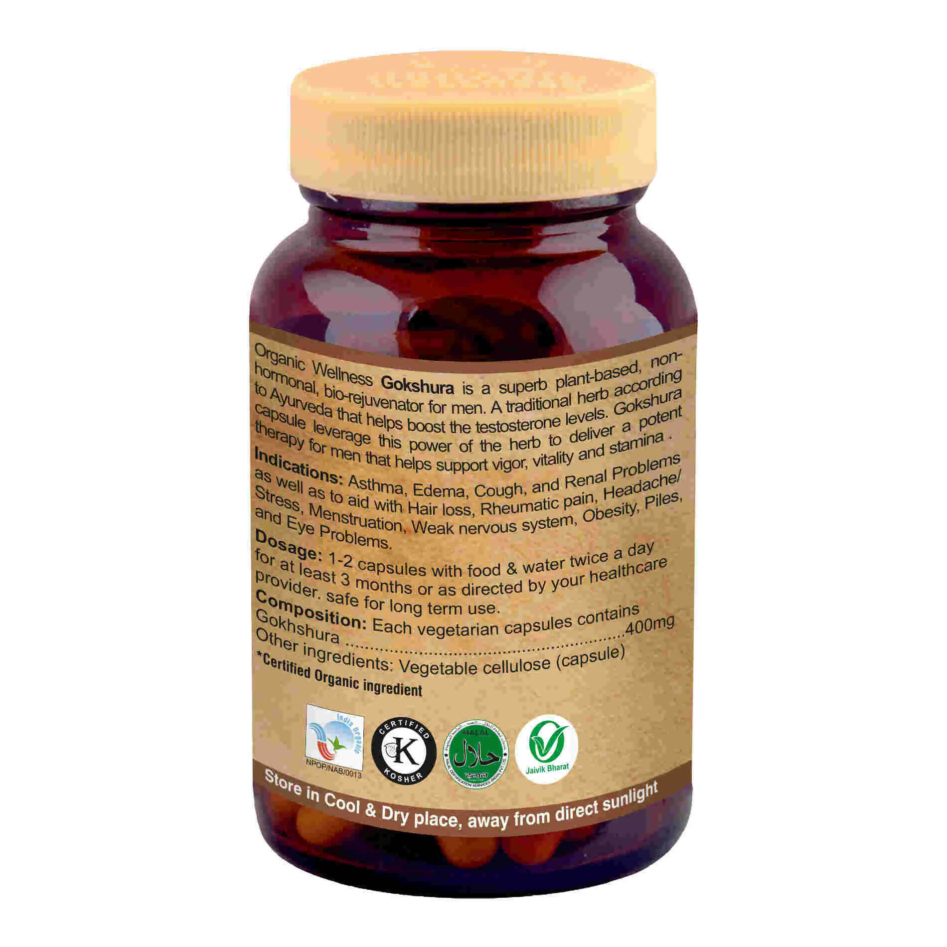 Organic Wellness Gokhshura Vegetarian Capsules - Grab2buy