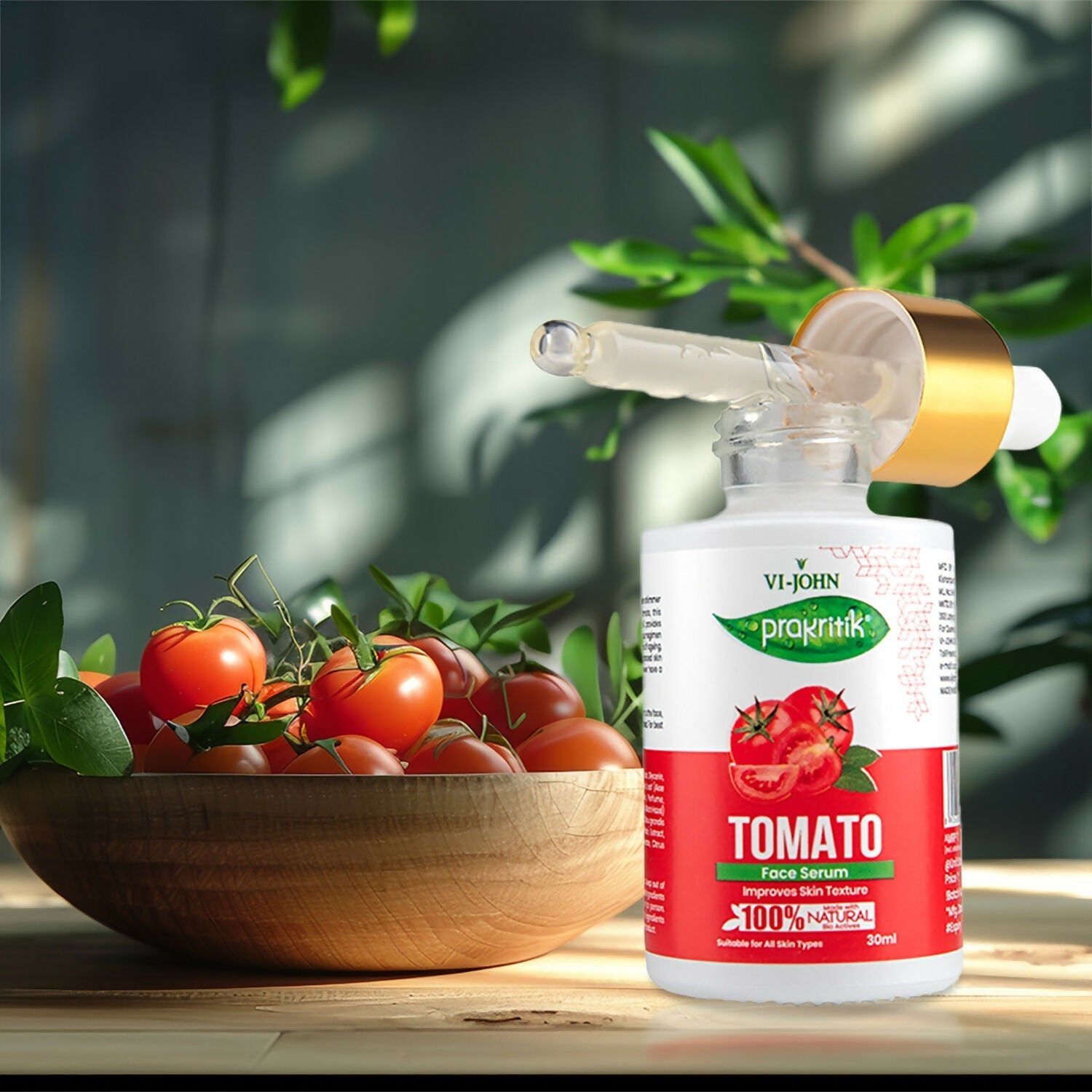VI-JOHN Prakritik Tomato Face Serum, Moisturizes & Hydrates, Made With 100% Natural Bio Actives  Grab2Buy VI-JOHN Grab2Buy