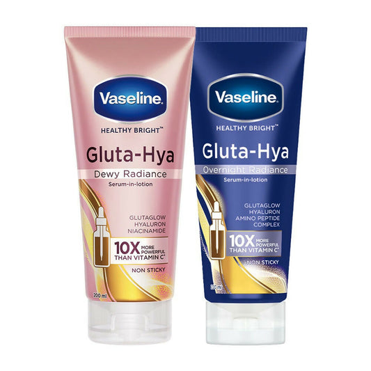 Vaseline Gluta-Hya Dewy Radiance & Overnight Radiance Serum-In-Lotion Combo  Grab2Buy Vaseline Grab2Buy