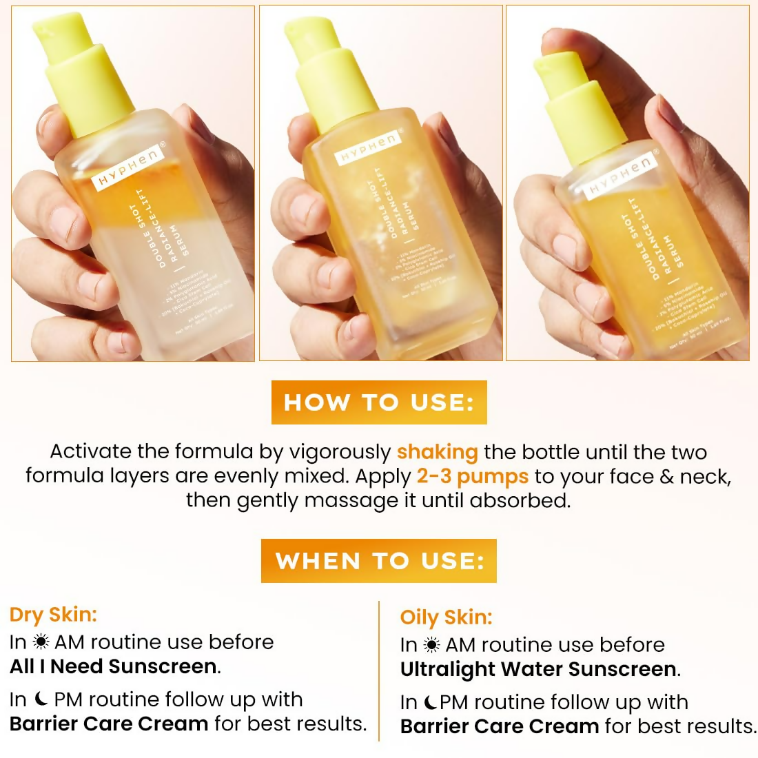 Hyphen Double Shot Face Serum with 18% Brightening & 20% Collagen 