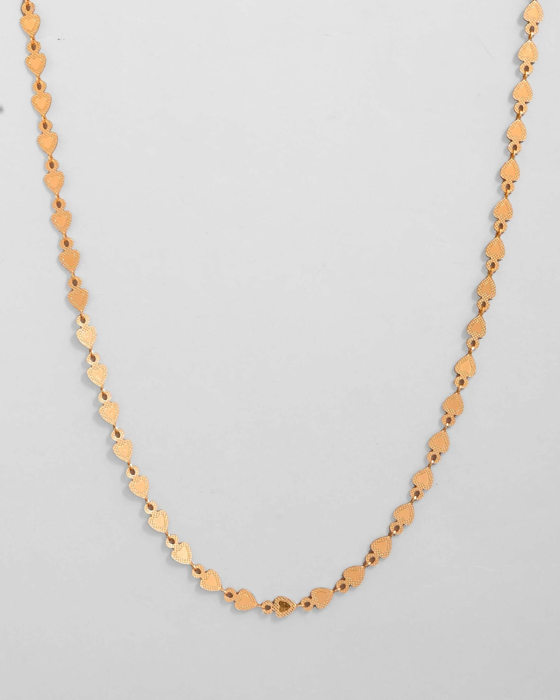 VOJ Gold-Polished Heart Shaped Chan for Women 