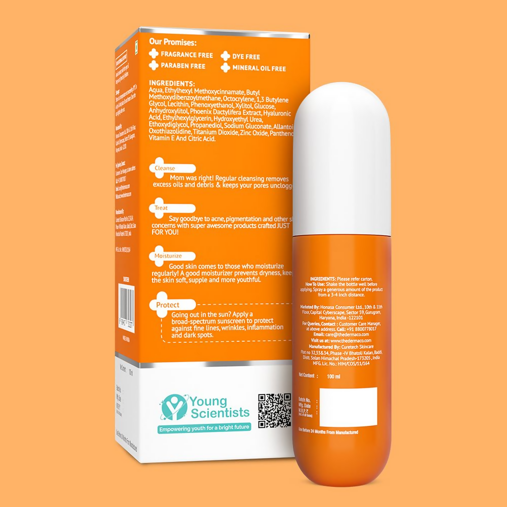 The Derma Co 1% Hyaluronic Quick-Absorbing Sunscreen Spray with Hyaluronic Acid & Vitamin E  Grab2Buy The Derma Co Grab2Buy