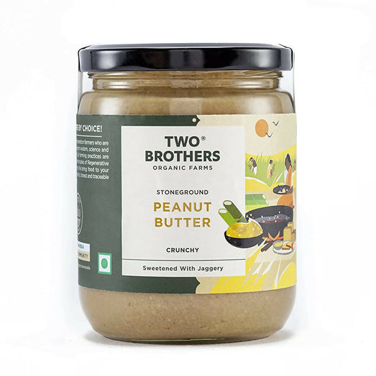 Two Brothers Organic Farms Peanut Butter Crunchy| Sweetened with Jaggery - Distacart