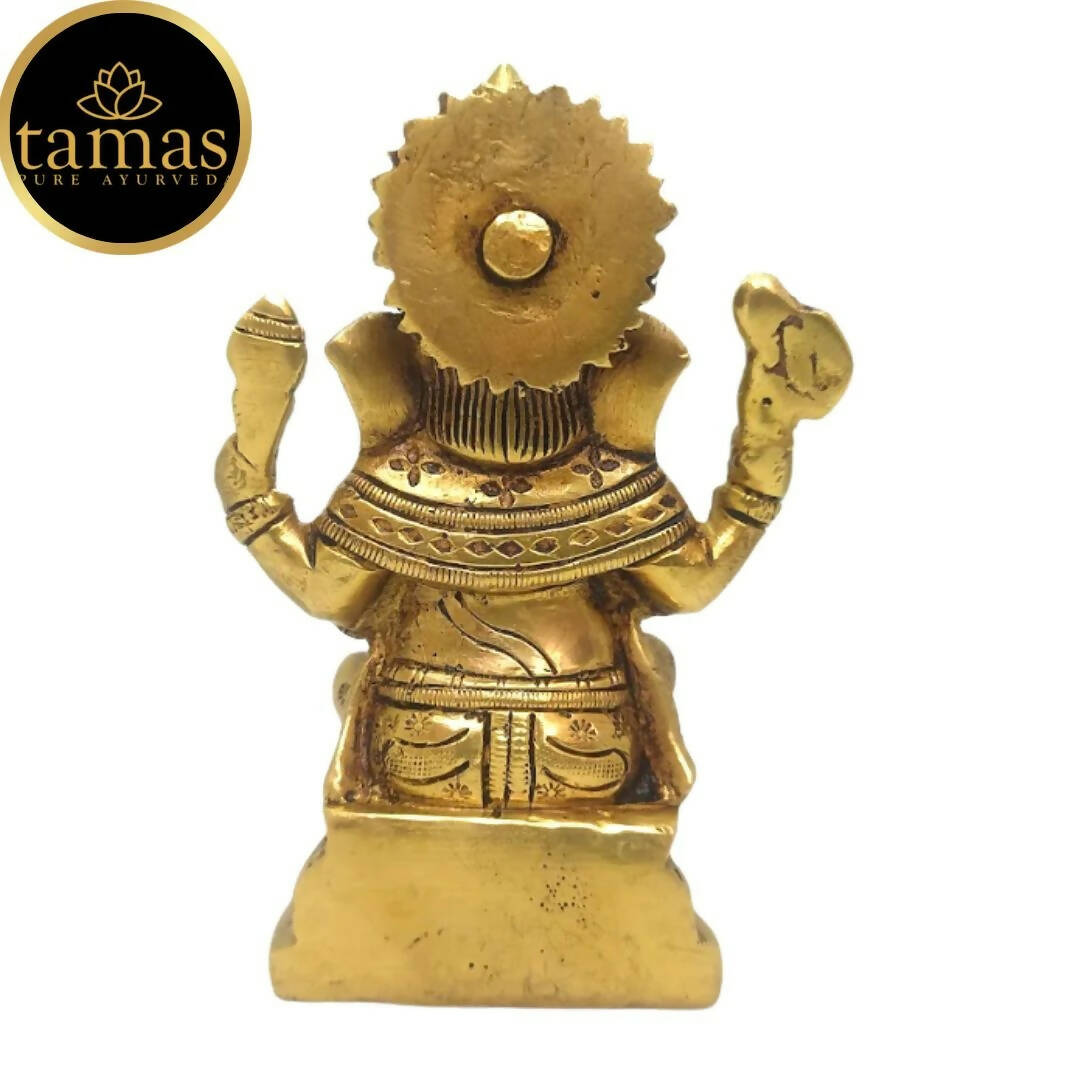 Tamas Brass Handmade Ganesh Statue for Good Luck, Success and Prosperity (Golden) - Grab2buy