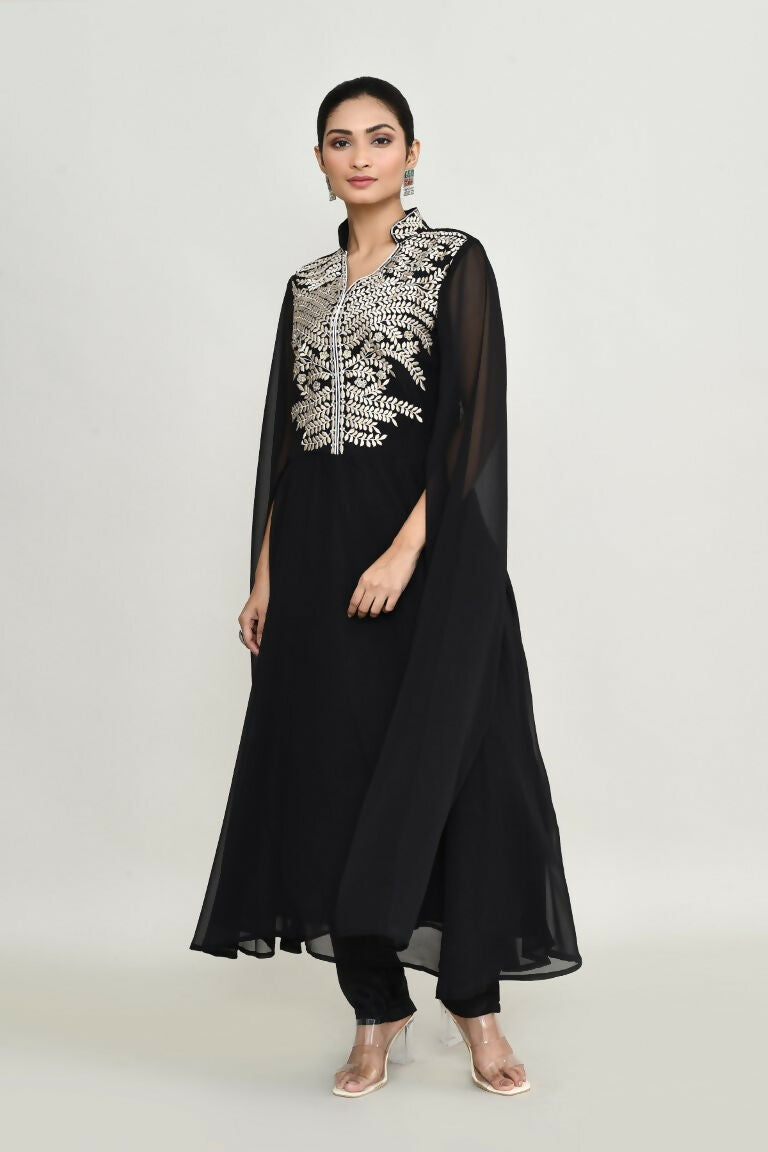 Joban Fashion Black Rayon Kurta Set