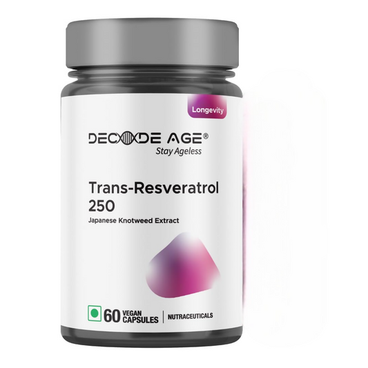 Decode Age 99.5% Pure Trans Resveratrol 250mg Supplement Capsules 