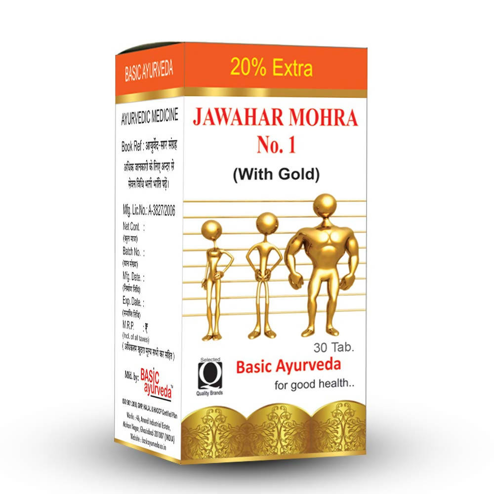 Basic Ayurveda Jawahar Mohra No.1 (With Gold) Tablet 