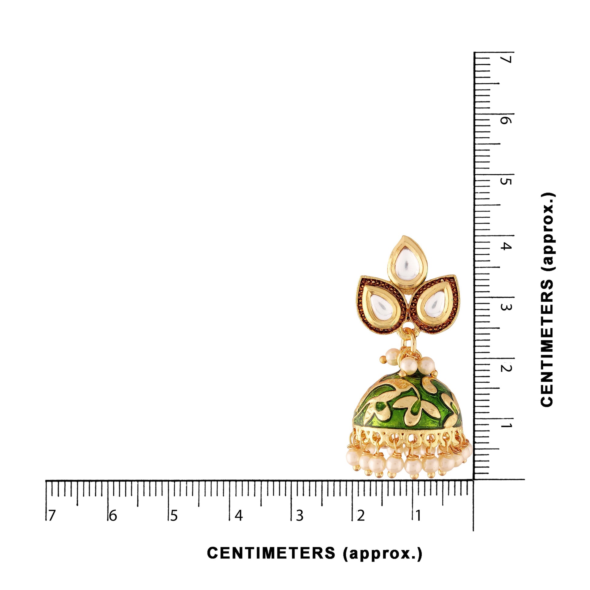 Gold-Polished Meena Work Pearl Studded Jhumki Earring For Women - Wahe Jewels Noz2Toz