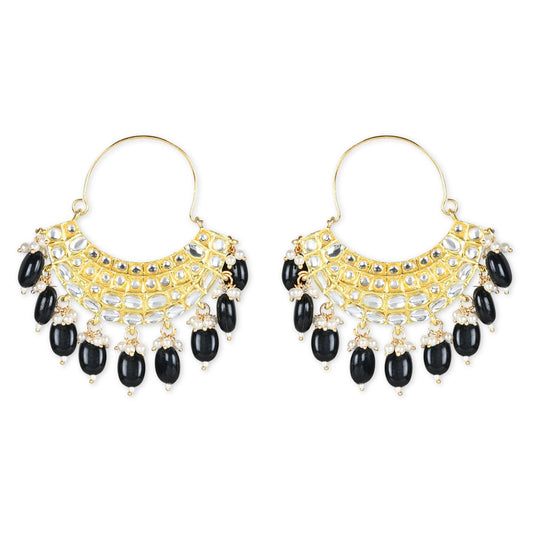 Gold-Polished Traditional Handcrafted Pearl Jhumki Earrings for Women/Girls - Wahe Jewels