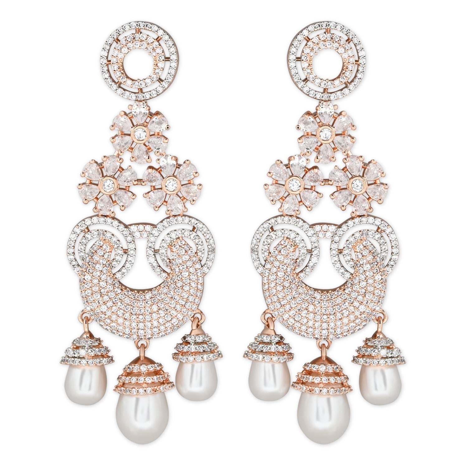 Florina Rosegold Earrings - Wahe Jewels - Swadesiicart