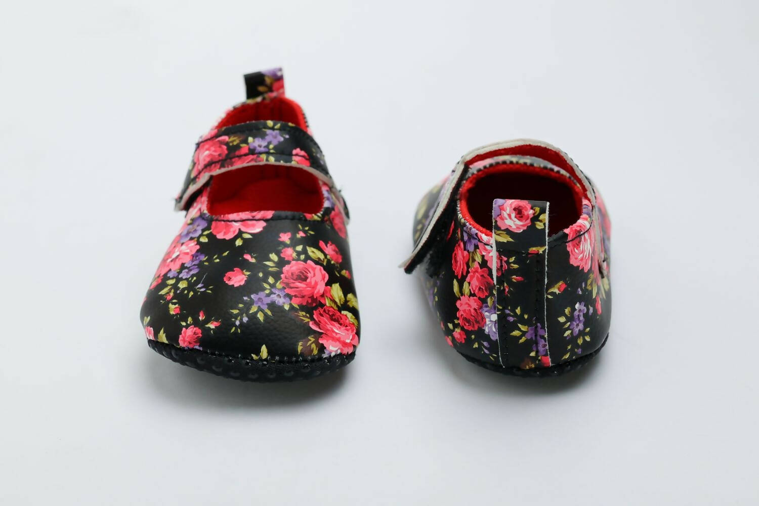 Tiny Bugs Girls Flowral Print Infants Booties - Black  Grab2Buy Tiny Bugs Grab2Buy