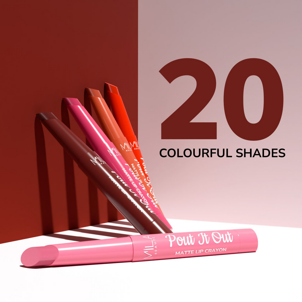 Mila Beaute Pout It Out Long Lasting & Matte Finish Lip Crayon Lipstick - Jasmine