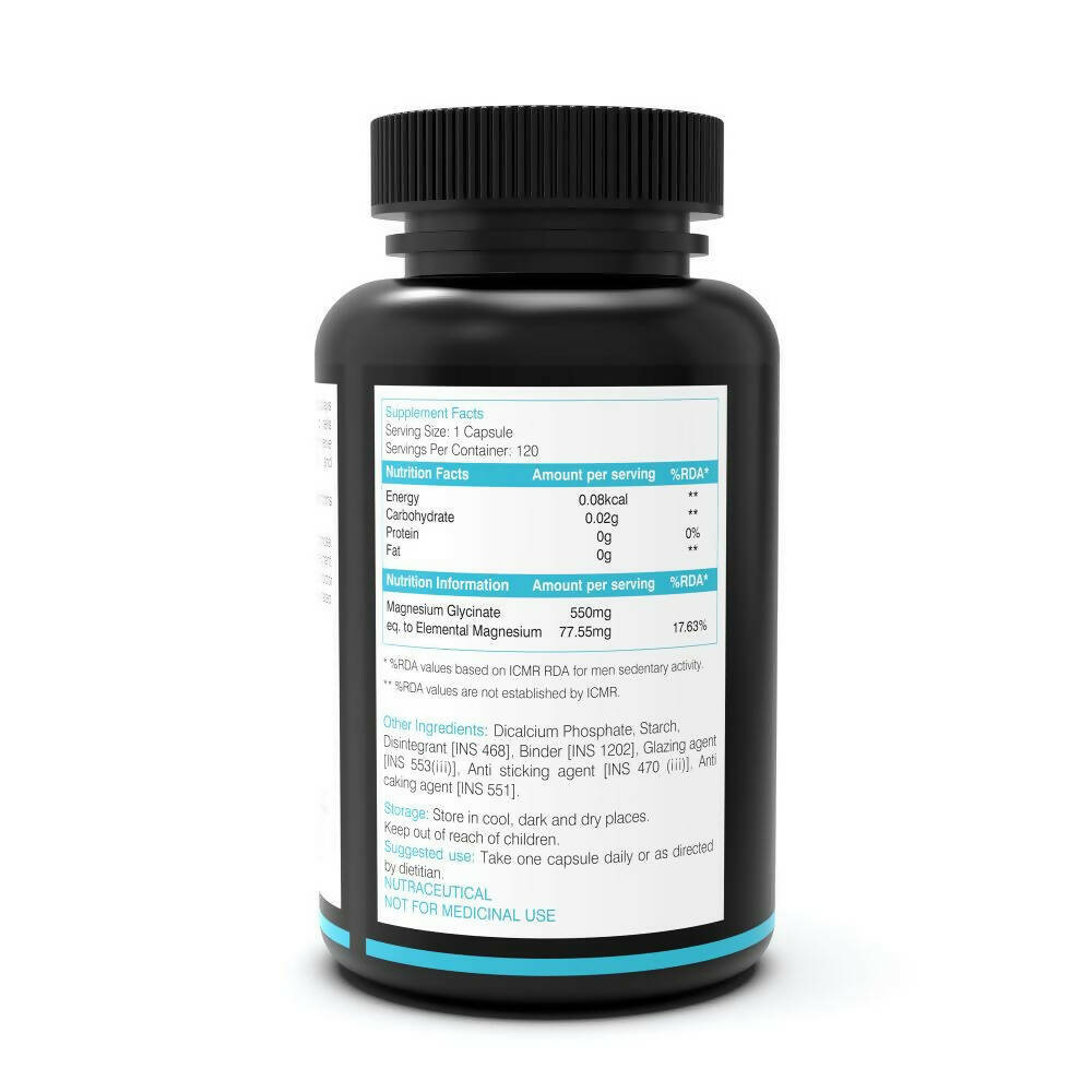 NutritJet Magnesium Glycinate 550mg Veg Capsules 