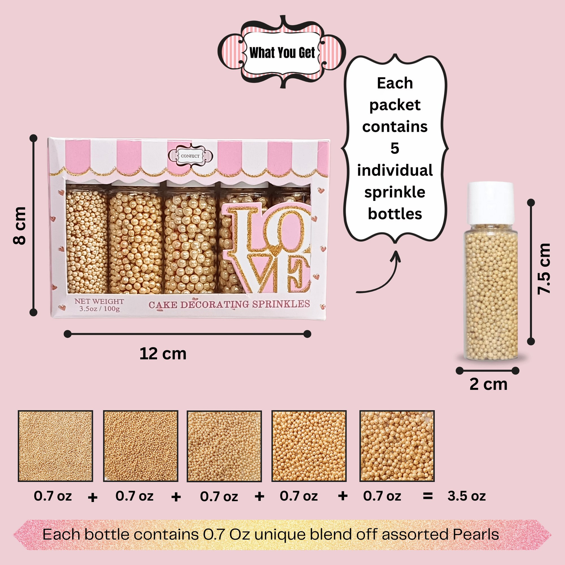 Confect Sparkling Champange Disco Balls Assorted Sprinkles (DB-14)