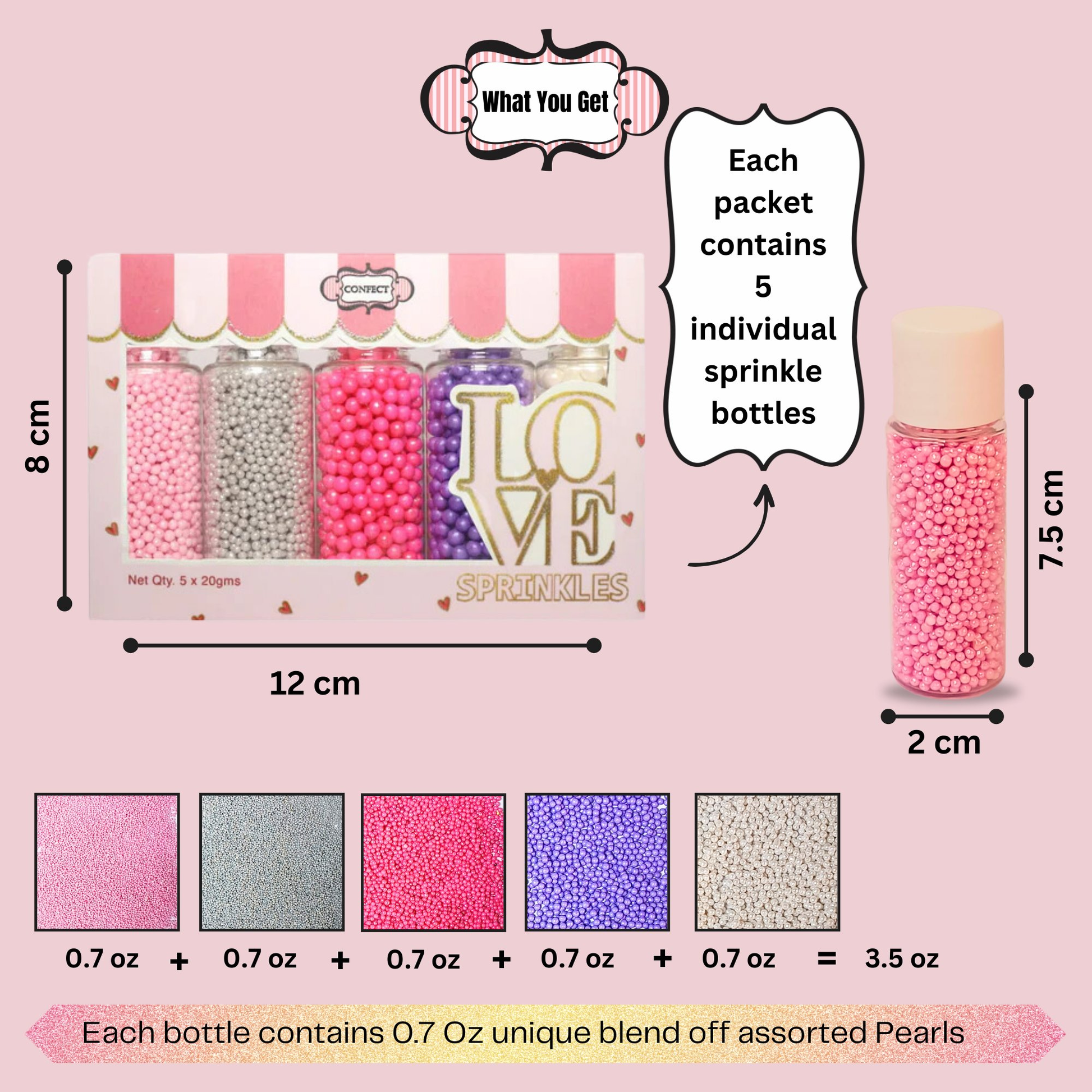 Confect Pretty Princess Disco Balls Assorted Sprinkles (DB-01)